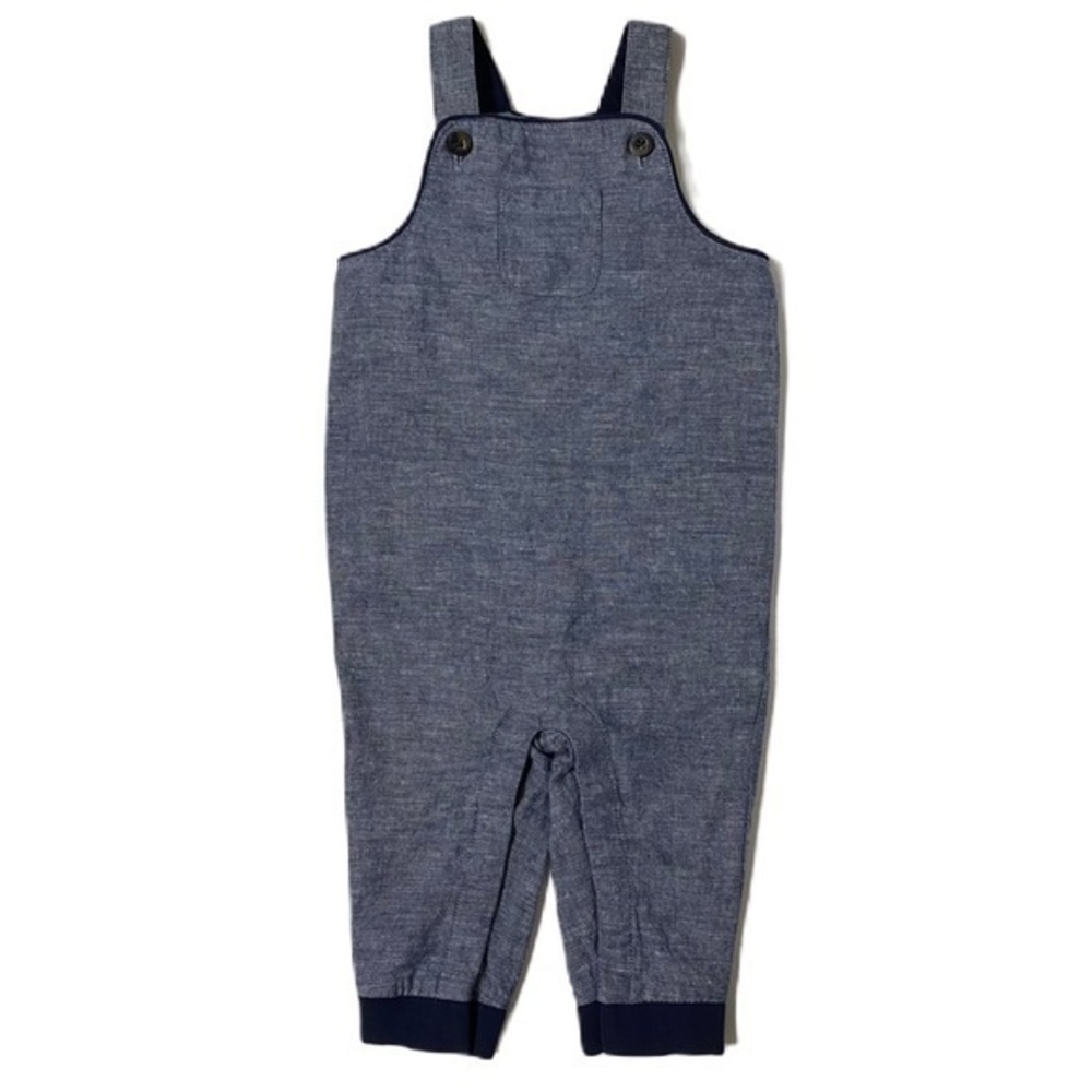 NWT Janie and Jack Shortalls Romper denim Size 6-12 Months Blue